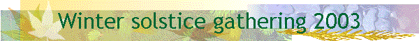 Winter solstice gathering 2003